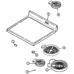 MER6772BAW Range Top assembly Parts diagram