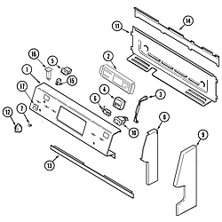 MER6772BCB Range Control panel Parts diagram