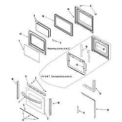 MGR6875ADB Gemini 30" Double Oven Freestanding Gas Range Door (lower) Parts diagram