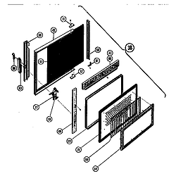 MTR217 Combination Oven Microwave food cavity door Parts diagram