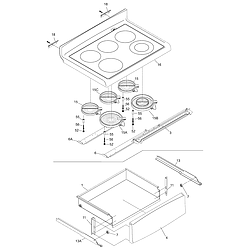 PFEF375CS2 Electric Range Top/drawer Parts diagram