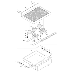 PGLEF385CB1 Electric Range Top/drawer Parts diagram