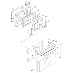 PGLEF385CB2 Electric Range Door Parts diagram