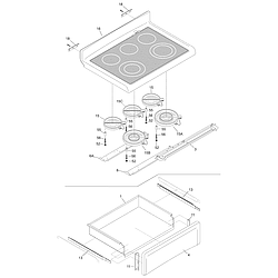 PGLEF385CB2 Electric Range Top/drawer Parts diagram