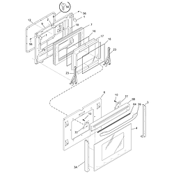 PGLEF385CS1 Electric Range Door Parts diagram