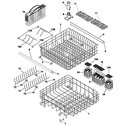 PLDB998CC0 Dishwasher Racks Parts diagram