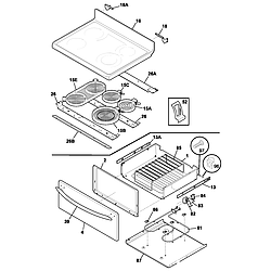 PLEF398CCD Electric Range Top/drawer Parts diagram