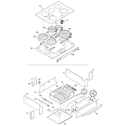 PLES389DCC Electric Range Top/drawer Parts diagram