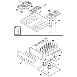 PLGF389ACA Gas Range Top/drawer Parts diagram