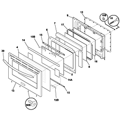 PLGF389CCB Gas Range Door Parts diagram