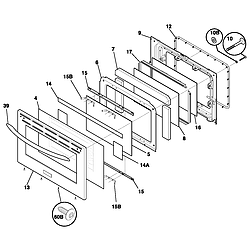 PLGF389CCC Gas Range Door Parts diagram