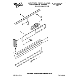 RB260PXYB Electric Built-In Oven Control panel Parts diagram