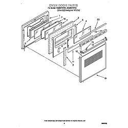 RB260PXYB Electric Built-In Oven Oven door Parts diagram