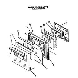 RB262PXYQ Electric Built-In Oven Oven door Parts diagram