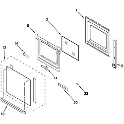 RBD245PDB14 Built In Oven - Electric Lower oven door Parts diagram