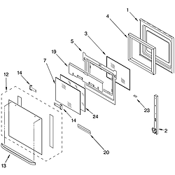 RBD245PDB14 Built In Oven - Electric Upper oven door Parts diagram