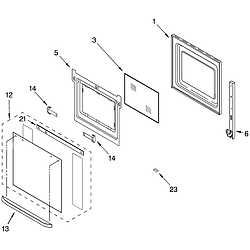 RBD275PDT12 Oven Lower oven door Parts diagram