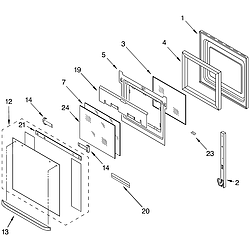 RBD275PDT12 Oven Upper oven door Parts diagram