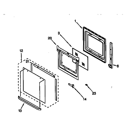 RBD305PDB6 Electric Oven Lower oven door Parts diagram