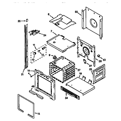 RBD305PDB6 Electric Oven Upper oven Parts diagram