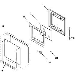 RBD305PDQ14 Built In Oven - Electric Lower oven door Parts diagram