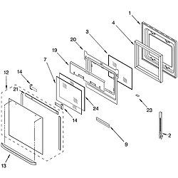 RBD305PDQ14 Built In Oven - Electric Upper oven door Parts diagram