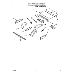 RBD305PDQ8 Electric Oven Top venting Parts diagram