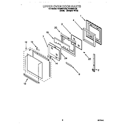 RBD305PDQ8 Electric Oven Upper oven door Parts diagram