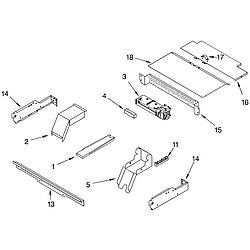 RBS245PDQ12 Electric Oven Top venting Parts diagram