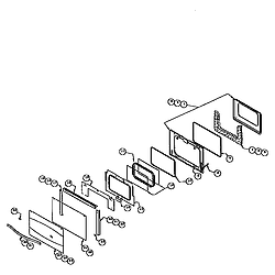 RDDS30V Range Main oven door assemby Parts diagram