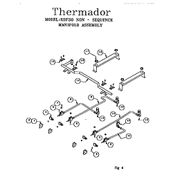 RDF30QB Freestanding Dual Fuel Range Non-sequence manifold assembly Parts diagram