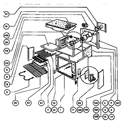 RDFS30Q Range Main oven assembly Parts diagram