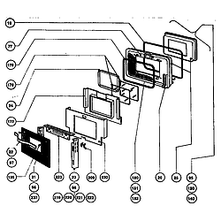 RDFS30Q Range Main oven door assembly Parts diagram