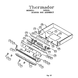 RED30V Drop-In Electric Range Burner box assembly Parts diagram