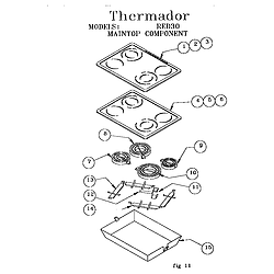 RED30V Drop-In Electric Range Maintop component Parts diagram