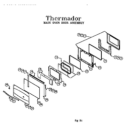 REF30QW Freestanding Electric Range Main oven door assembly Parts diagram