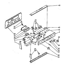 RF390PXP Electric Range Control panel Parts diagram