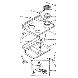 RF390PXP Electric Range Cooktop Parts diagram