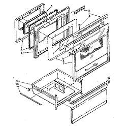 RF390PXP Electric Range Door and drawer Parts diagram