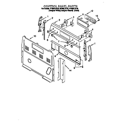 RF396LXEQ0 Free Standing Electric Range Control panel Parts diagram