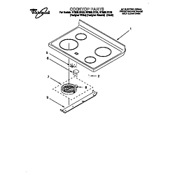 RF396LXEQ0 Free Standing Electric Range Cooktop Parts diagram