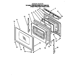 RF396LXEQ0 Free Standing Electric Range Door Parts diagram