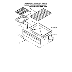 RF396LXEQ0 Free Standing Electric Range Drawer and broiler Parts diagram