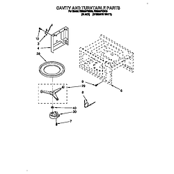 RM280PXBQ3 Electric Range And Oven Cavity and turntable Parts diagram