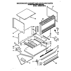 RM280PXBQ3 Electric Range And Oven Microwave cabinet and air flow Parts diagram