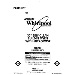 RM288PXV Electric Built-In Oven With Microwave Front cover Parts diagram