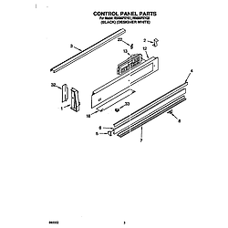 RS696PXYB Electric Range Control panel Parts diagram