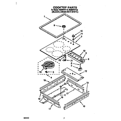 RS696PXYB Electric Range Cooktop Parts diagram