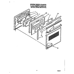RS696PXYB Electric Range Oven door Parts diagram