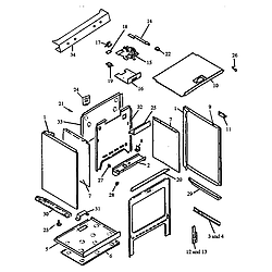 RSF3400UL Gas Range Cabinet assembly Parts diagram